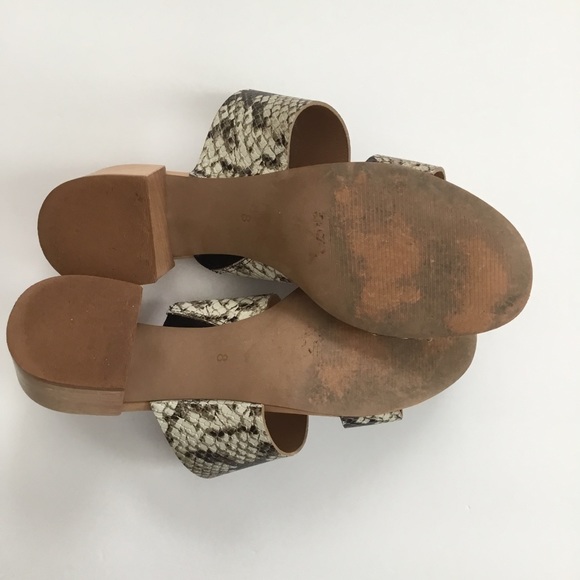 Madewell “The Kiera” Mule Slide Sandal Snakeskin Embossed Size 8 - Picture 5 of 9